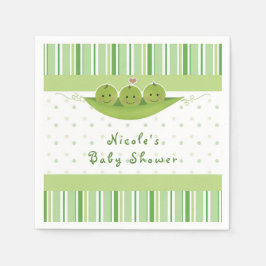 3 Erbsen in einem Pod Triplets Baby Shower Party C Serviette