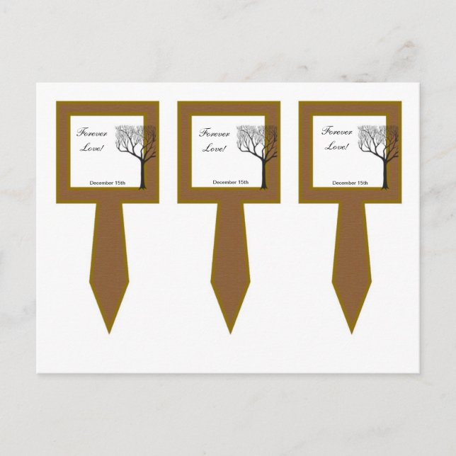 3 Fall Tree Wedding Cup Kuchen Picks Postkarte (Vorderseite)