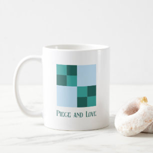 3-Farben-Double-Four-Patch-Quiltblock Punny Kaffeetasse