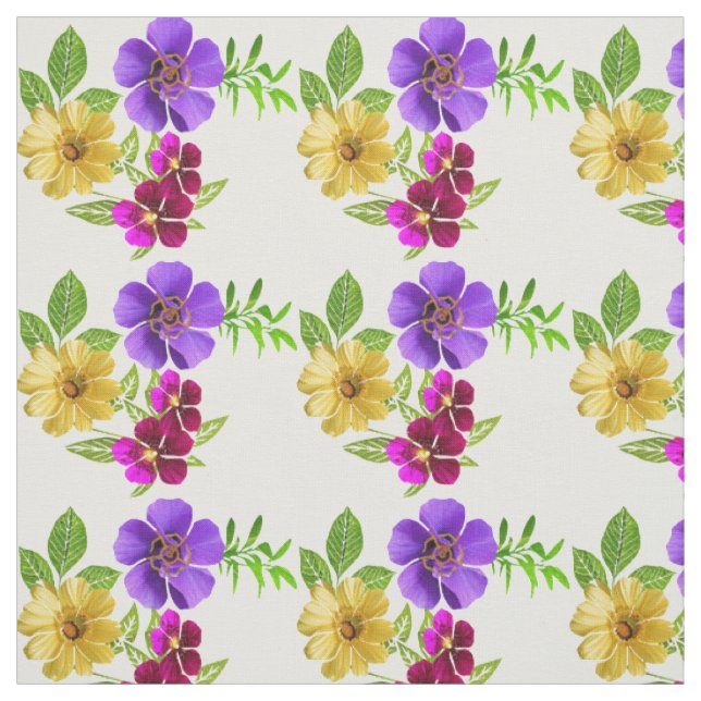 3 farbige Blumen Stoff (Muster)
