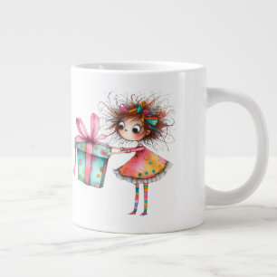 * 3 Farbige Whimsical Weihnachts Mädchen Geschenk Jumbo-Tasse