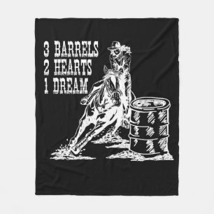 3 Fässer 2 Herzen 1 Traum Barrel Racing Fleecedecke