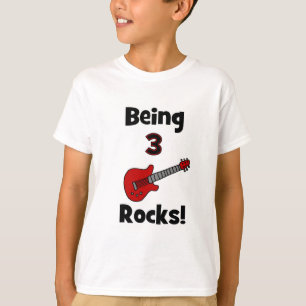 3 Felsen sein! Mit Gitarre Rockstar Rocker T-Shirt