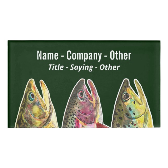 3 Fett Fout Fly Fishing Fisherman Namenschild (Vorderseite)
