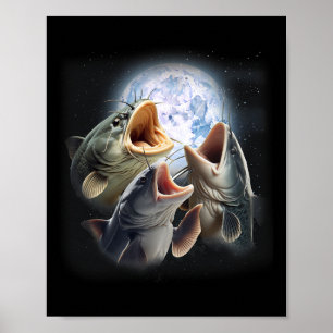 3 Fische, die auf dem Mond heulen, Fische der sonn Poster