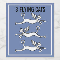 3 fliegende Katzen Comic Kunstbild