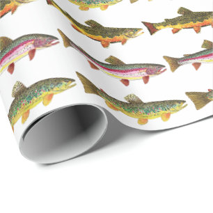 3 Forellen Flyfischen Geschenkpapier