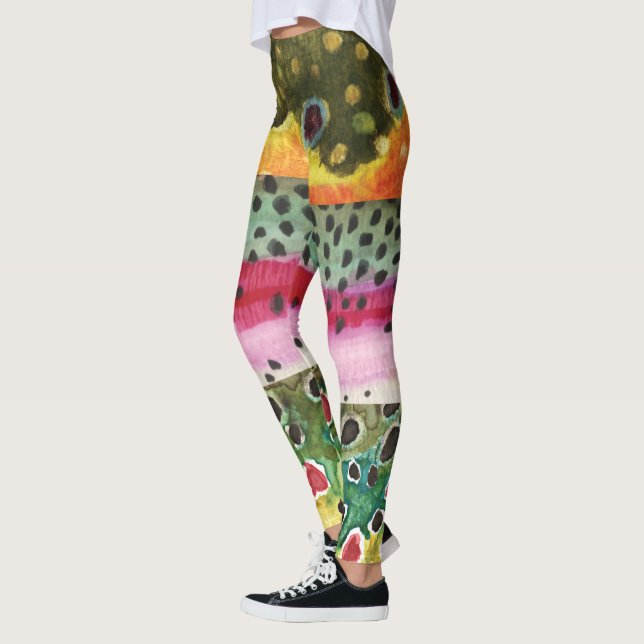 3 Forellenfischerei Frauen Leggings (Links)