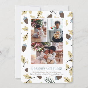 3 Foto Acorn Muster Frohe Festtage Feiertagskarte