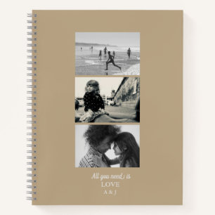 3 Foto "All You Need is Liebe" Journal-Notebook Notizbuch