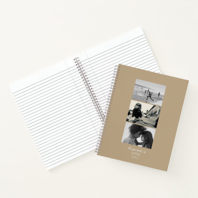 3 Foto "All You Need is Liebe" Journal-Notebook Notizbuch (Innenseite)
