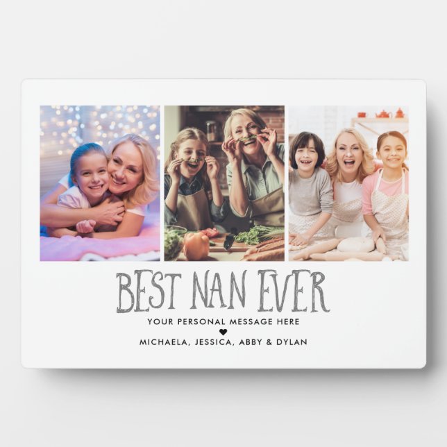 3-Foto Best Nan je Tabletop Plaque Fotoplatte (Vorderseite)