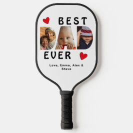 3 Foto Bester Vater je Collage Custom Pickleball Schläger