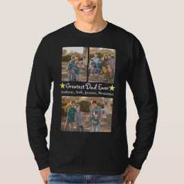 3 Foto Bester Vater je Vatertag Langschläfchen T-Shirt