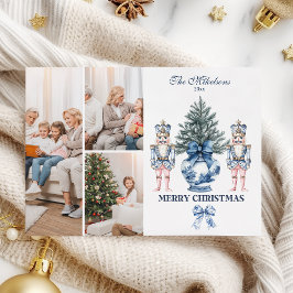 3 Foto Blau Chinoiserie Nussknacker Weihnachten