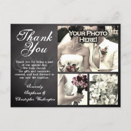 3 Foto Chalkboard Custom Wedding Danke Karte