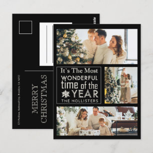 3 Foto Chalkboard Kalligrafie Weihnachten Postkarte