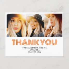 3 Foto Collage Abschluss Vielen Dank Postkarte