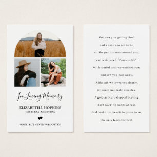 3 Foto Collage Arch Beerdigung Gedenkkarten