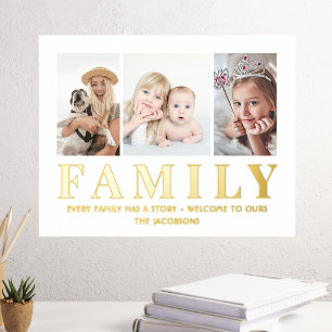 3 Foto Collage Family Keepake Elegant Minimalistis Foliendrucke