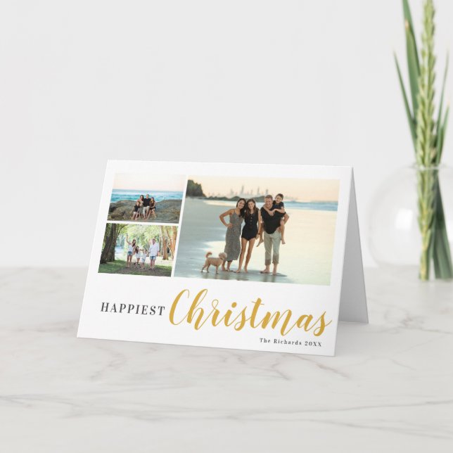 3 Foto Collage Family Weihnachten Custom (Vorderseite)