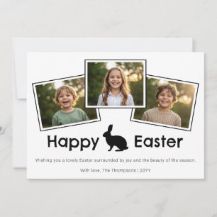 3 Foto-Collage Fette schwarze Schrift Frohe Ostern Karte
