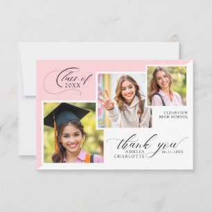 3 Foto-Collage Girly-Abschluss Dankeskarte