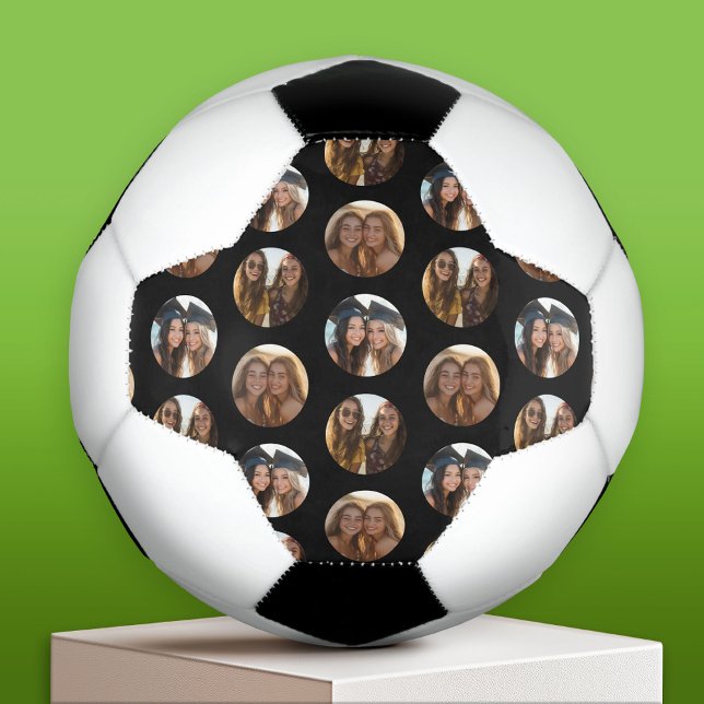 3 Foto Collage Halbbrick Muster - schwarzer Kreis Fußball (Custom Soccer Ball)