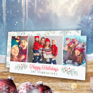 3 Foto Collage Happy Holiday Card Feiertagskarte