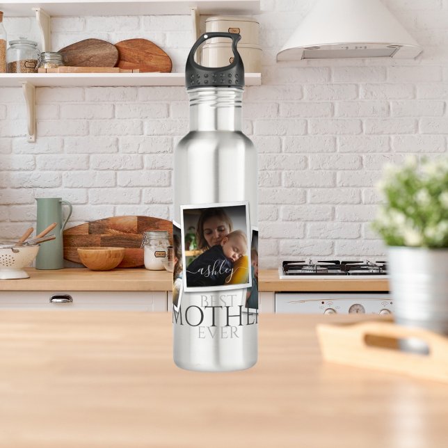 3 Foto Collage Mama Familienmüttertag Edelstahlflasche (Von Creator hochgeladen)