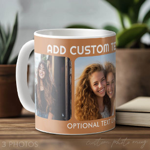 3-Foto-Collage mit 2 Plätzen für Text Kaffeetasse