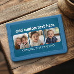 3 Foto Collage mit trendigem Bounce Script - blau Tri-fold Geldbeutel<br><div class="desc">Verwenden Sie quadratisch zugeschnittene Foto für beste Ergebnisse. Dieses 3 Foto moderne Gitter mit einer Collage und abgerundeten Ecken. Fügen Sie Ihre Lieblingsfotos zu diesem Film-Streifen für einen lustigen Speicherbewahrer hinzu. Ein künstlerischer Weg,  um Ihre besten Foto-Sharing-Bilder anzuzeigen.</div>