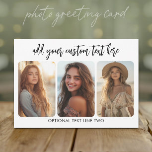 3-Foto-Collage mit trendigem Bounce-Script Feiertagskarte
