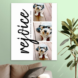 3 Foto Collage Moderne frohe Weihnachtsfeier Poster