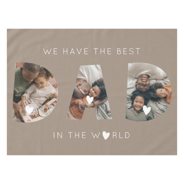 3 Foto Collage Papa Tischdecke (Vorderseite (Horizontal))