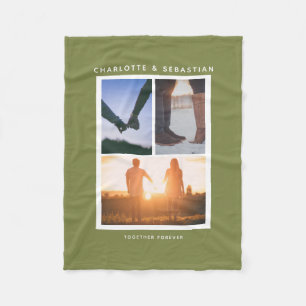 3 Foto Collage personalisiert Fleecedecke