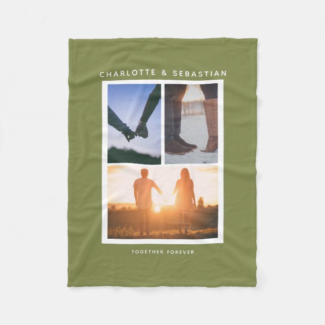 3 Foto Collage personalisiert Fleecedecke (Vorderseite)
