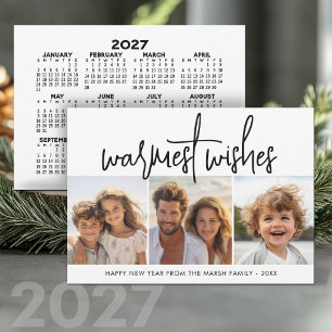 3 Foto-Collage-Schrift - 2027 Kalender Frohes Neue Feiertagskarte