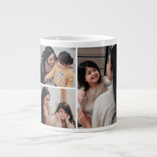 3-Foto-Collage-Tasse | Personalisiertes Muttertag Jumbo-Tasse