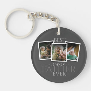 3 Foto Collage Vater Familienvatertag Schlüsselanhänger