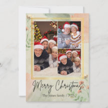 3 Foto Collage Vintages Grün Goldweihnacht