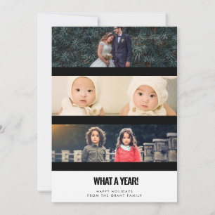 3 Foto Collage Was für ein Jahr! Familie Feiertagskarte