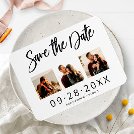 3 Foto Collage Wedding Save the Date Magnet