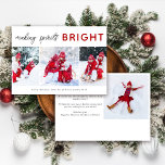 3 Foto Collage Weihnachtskarte | Spirituosen hell Feiertagskarte<br><div class="desc">Eine moderne 3-Foto-Collage-Urlaubskarte</div>