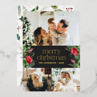 3 Foto Dark Gray Winter Botanische Frohe Weihnacht