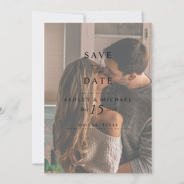 3 Foto Elegant Wedding Website QR Code Save The Date (Vorderseite)