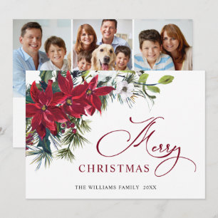 3 FOTO Elegante Weihnachtsgrüße mit Weihnachtsster Feiertagskarte