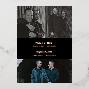 3 Foto Farbschwarz Save the Date Folieneinladung