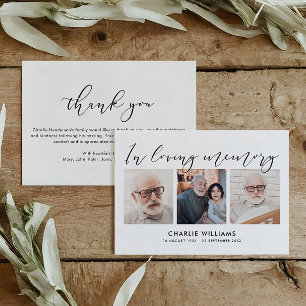 3-Foto-Feier des Lebens/Bestattung/Trauerfall Dankeskarte