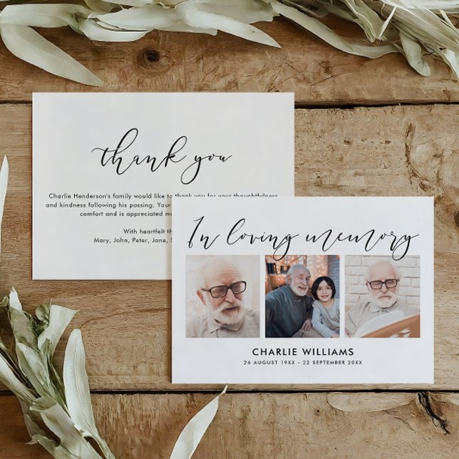 3-Foto-Feier zum Leben/Beerdigung/Gehöft Dankeskarte (Von Creator hochgeladen)